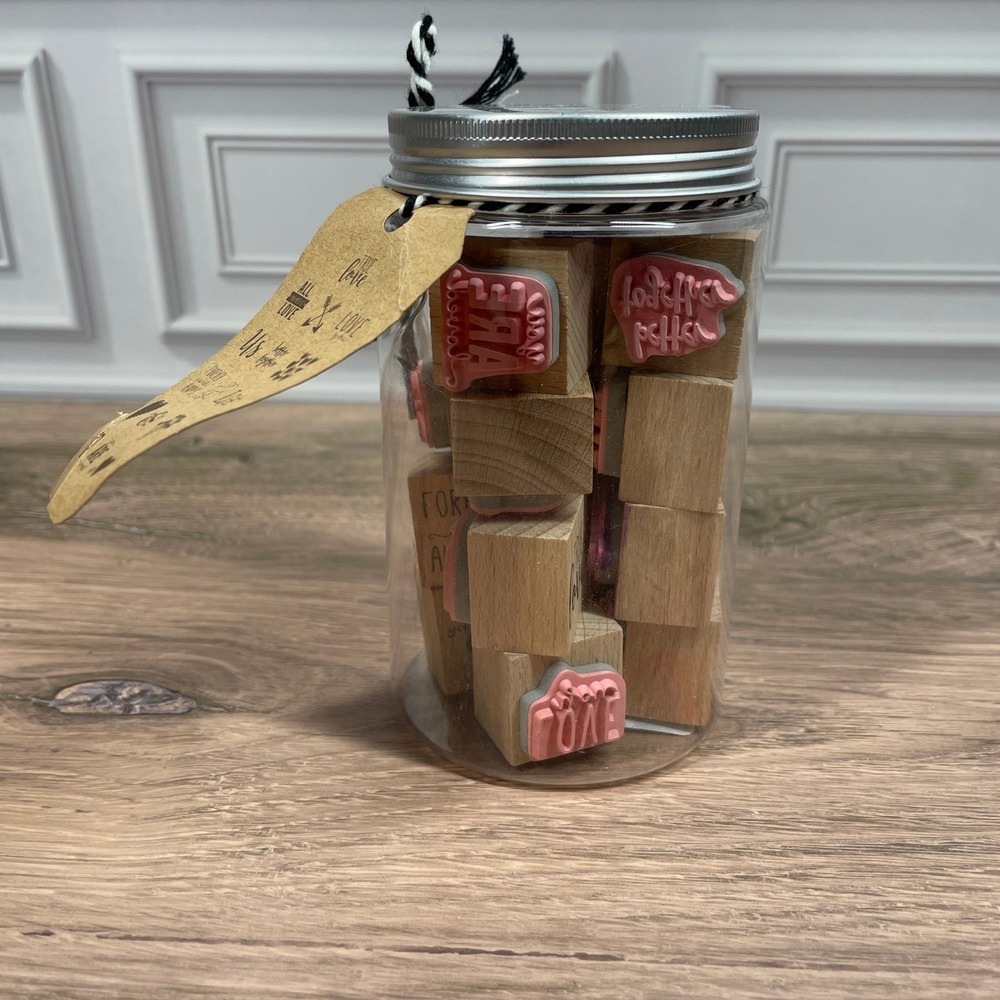 Hampton Art True Love‎ 15 Wood Stamps Jar Valentine Craft Scrapbooking